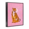 Stupell Industries Preppy Tiger on Pink Framed Giclee Wall Art Design by Nataly White